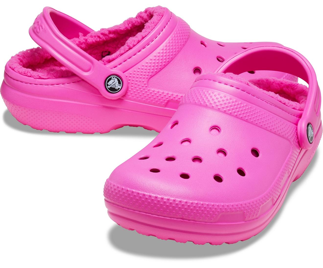 pink fur lined crocs