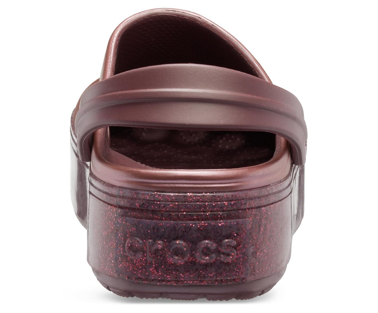 Crocs™ Metallic Burgundy Crocband Platform Metallic Clog | Lyst