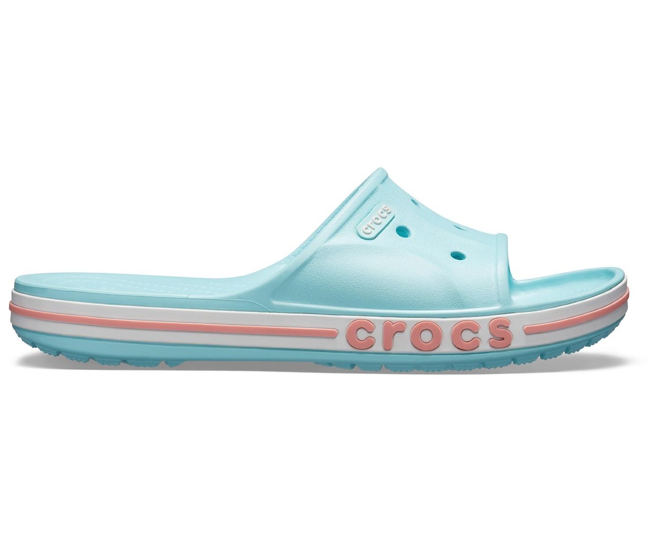 Crocs™ Ice Blue / Melon Bayaband Slide | Lyst