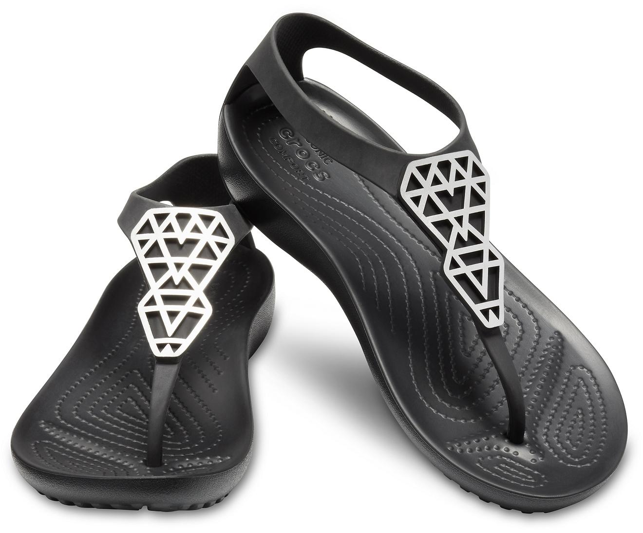 Crocs™ W Serena Embellish Flip 205600-060 Beach & Pool Shoes in Black | Lyst