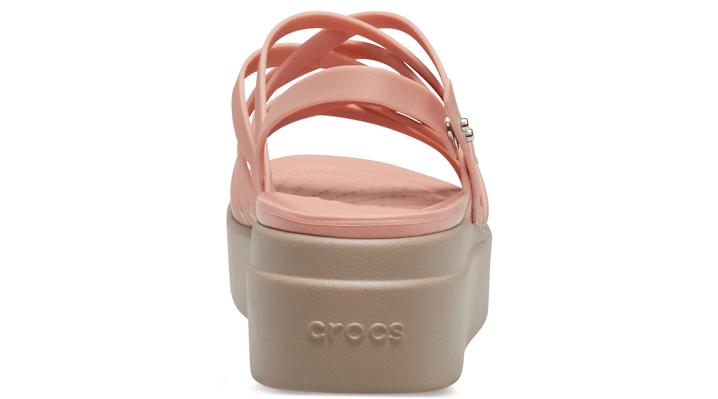 Crocs™ Brooklyn Strappy Low Wedge in Pink | Lyst