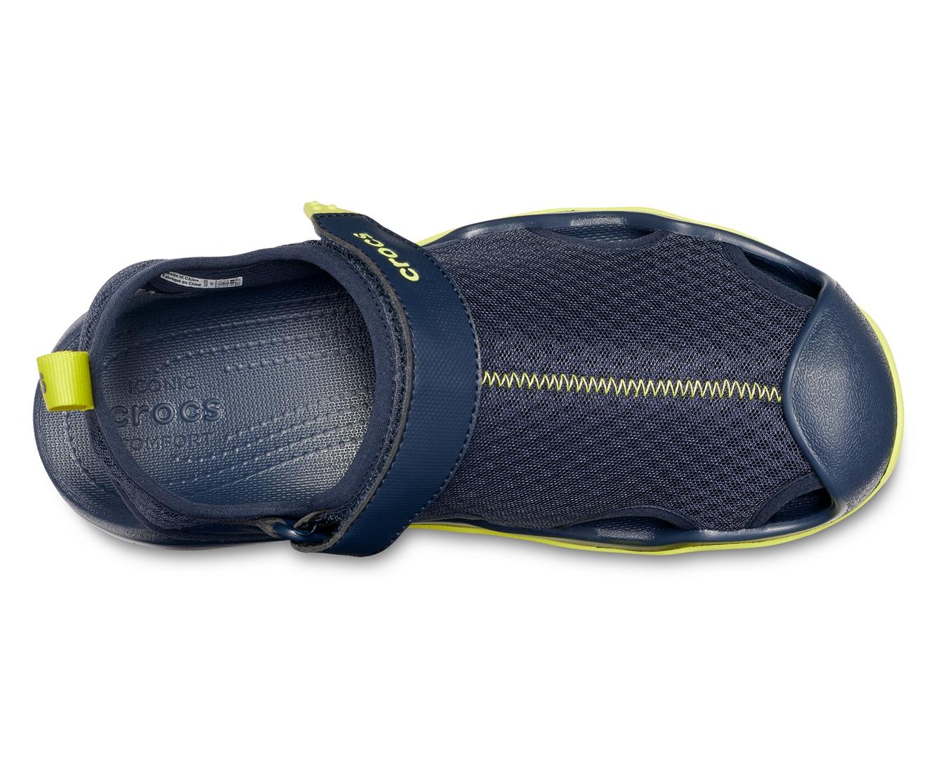 Crocs™ Navy / Citrus Men's Swiftwater Mesh Deck Sandal in Blue for Men |  Lyst