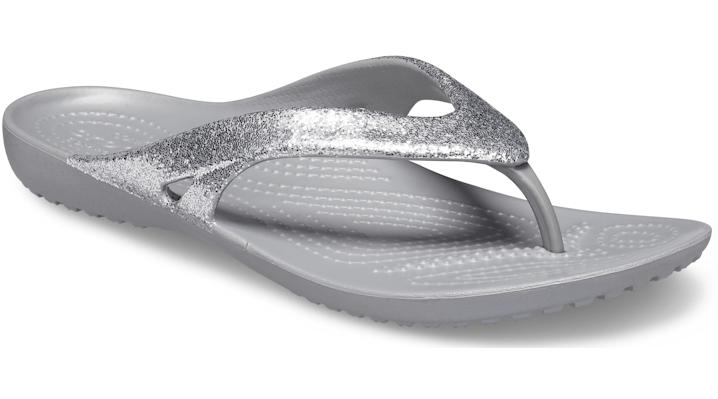 Crocs™ Silver Kadee Ii Glitter Flip in Metallic | Lyst