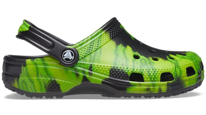 Black and sales green crocs