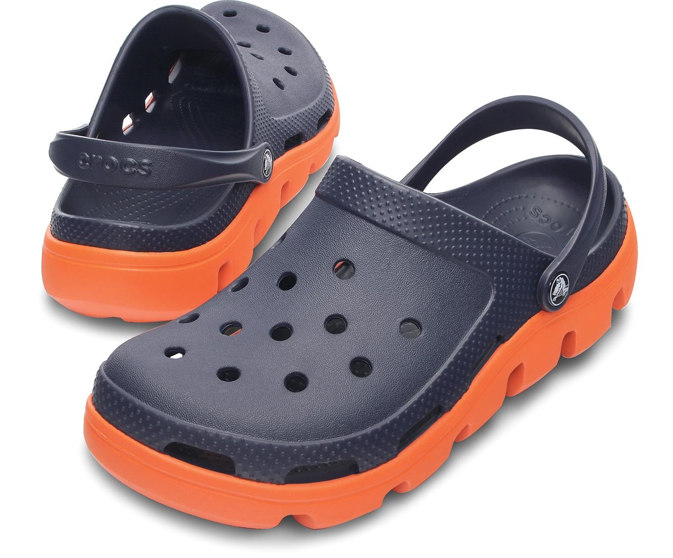 Crocs™ Navy / Orange Duet Sport Clog in Blue | Lyst