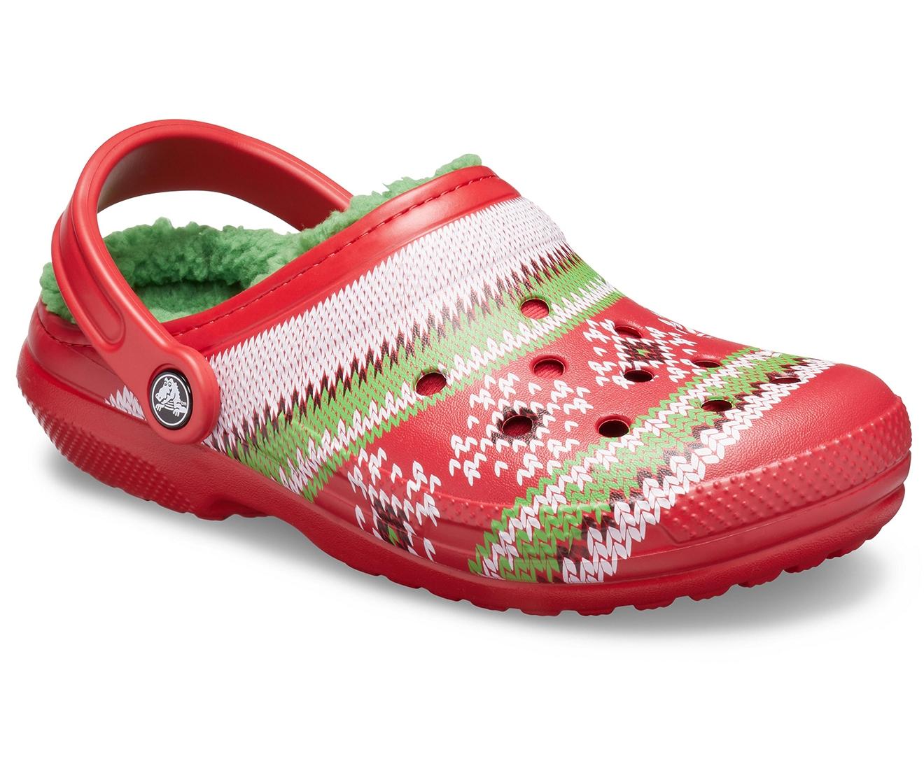christmas fuzzy crocs