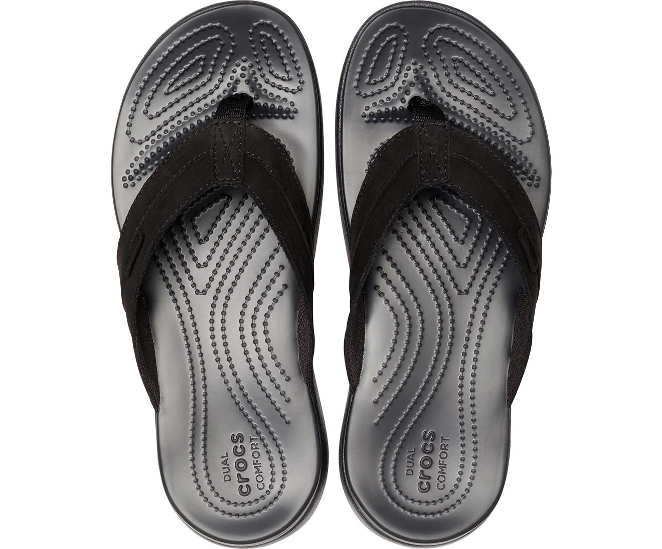 crocs santa cruz leather flip