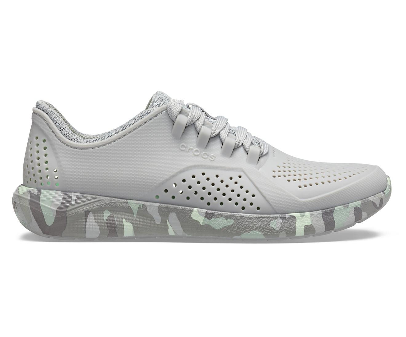 grey camo croc sneakers