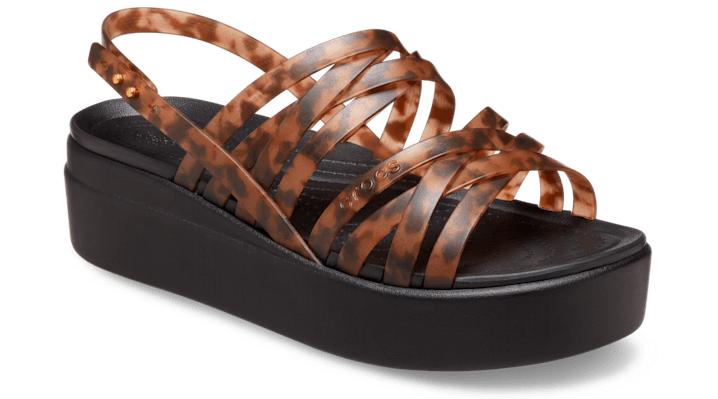 Crocs™ Brooklyn Tortoise Strappy Low Wedge in Black Lyst - Main Image