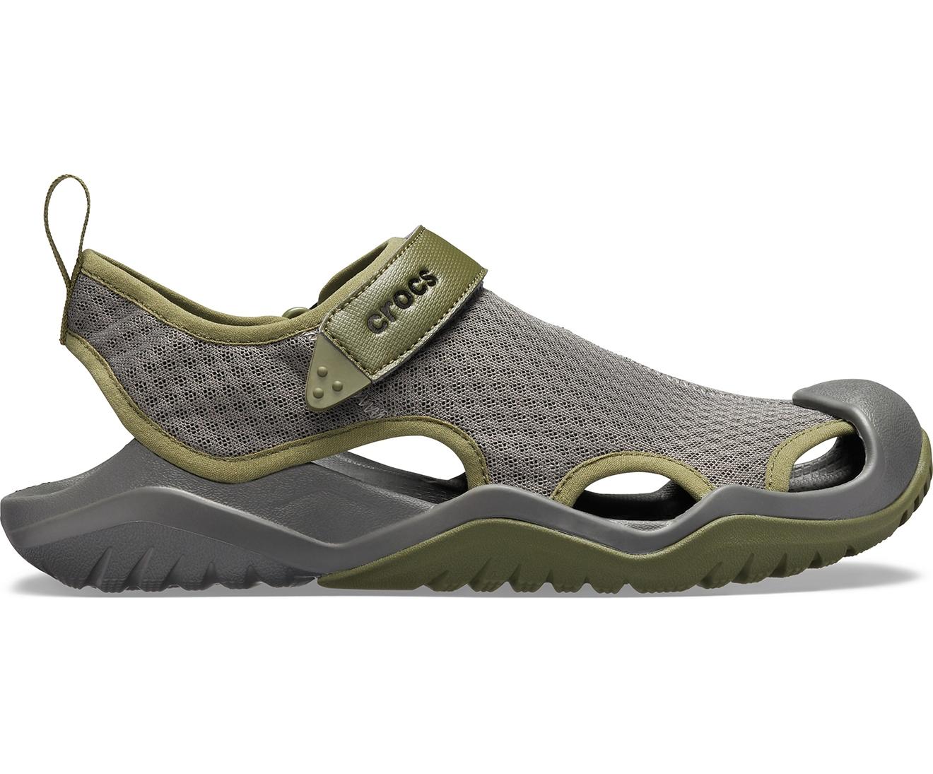 Crocs™ Swiftwater Mesh Deck Sandal in Slate Grey (Gray) for Men | Lyst