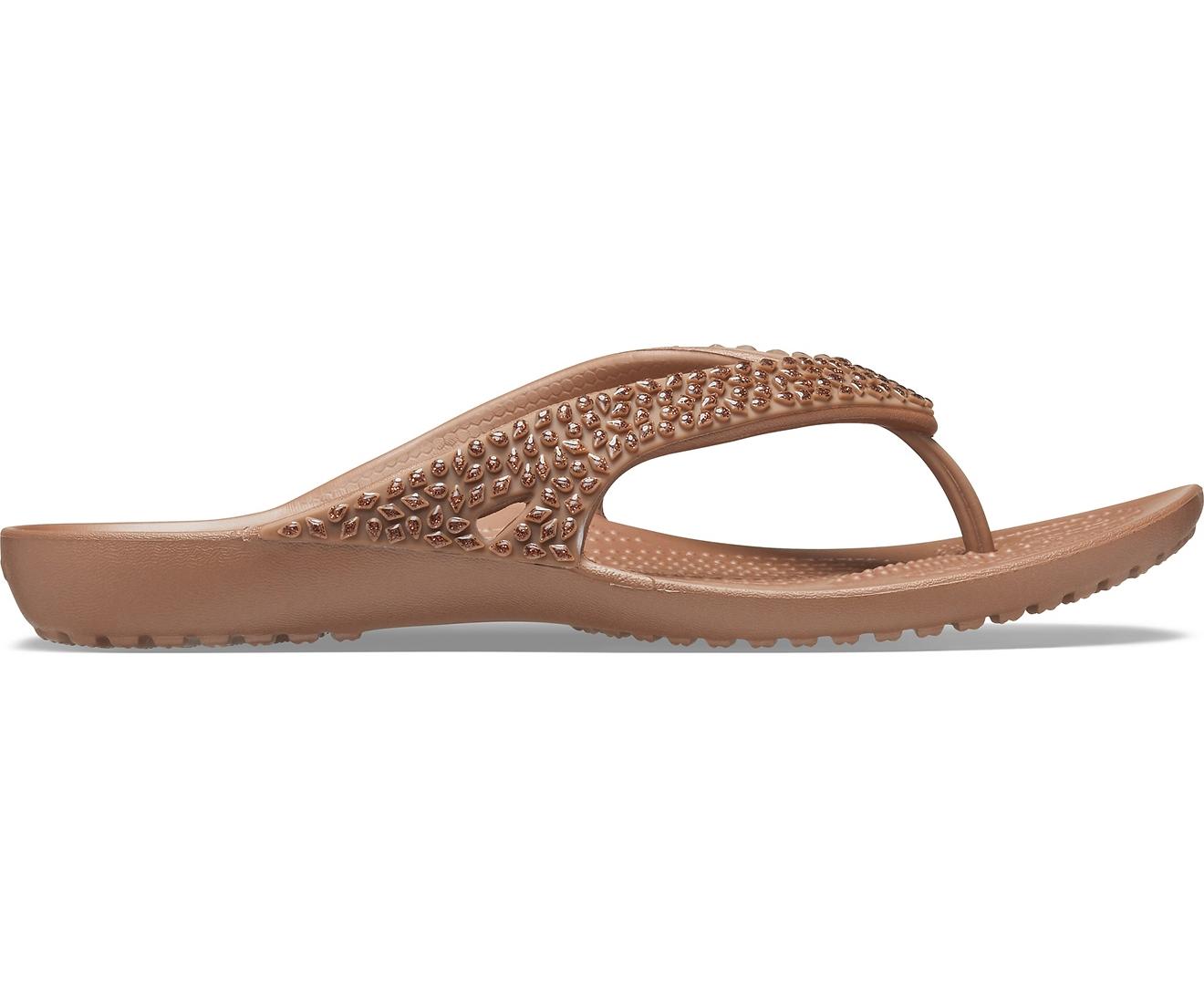 Crocs™ Women's Kadee Ii Embellished Flip in Brown | Lyst