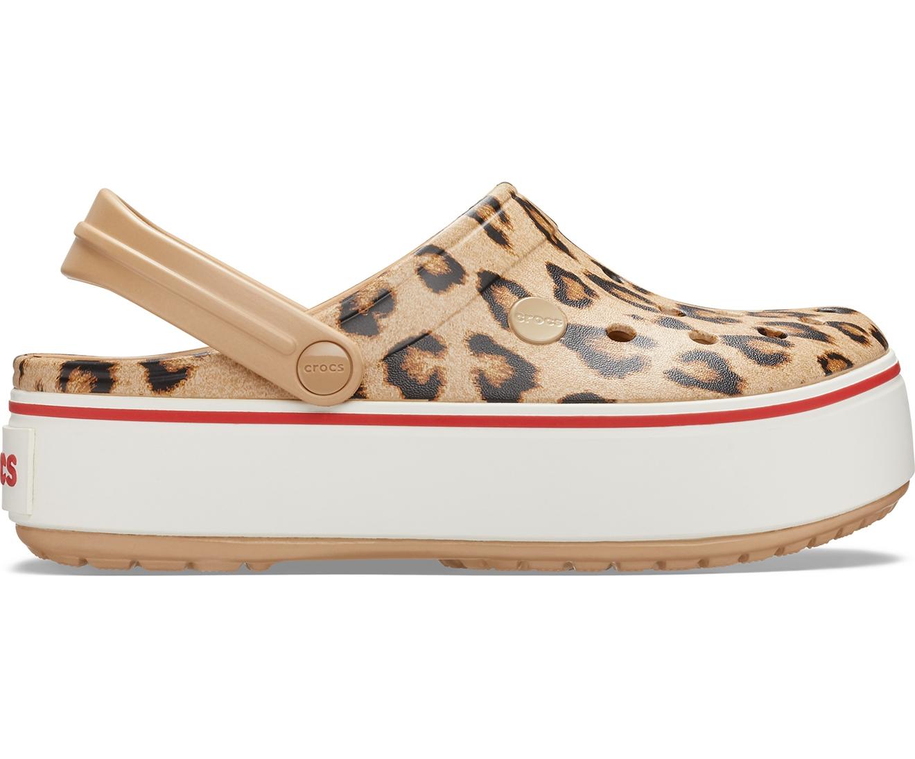 cheetah platform crocs
