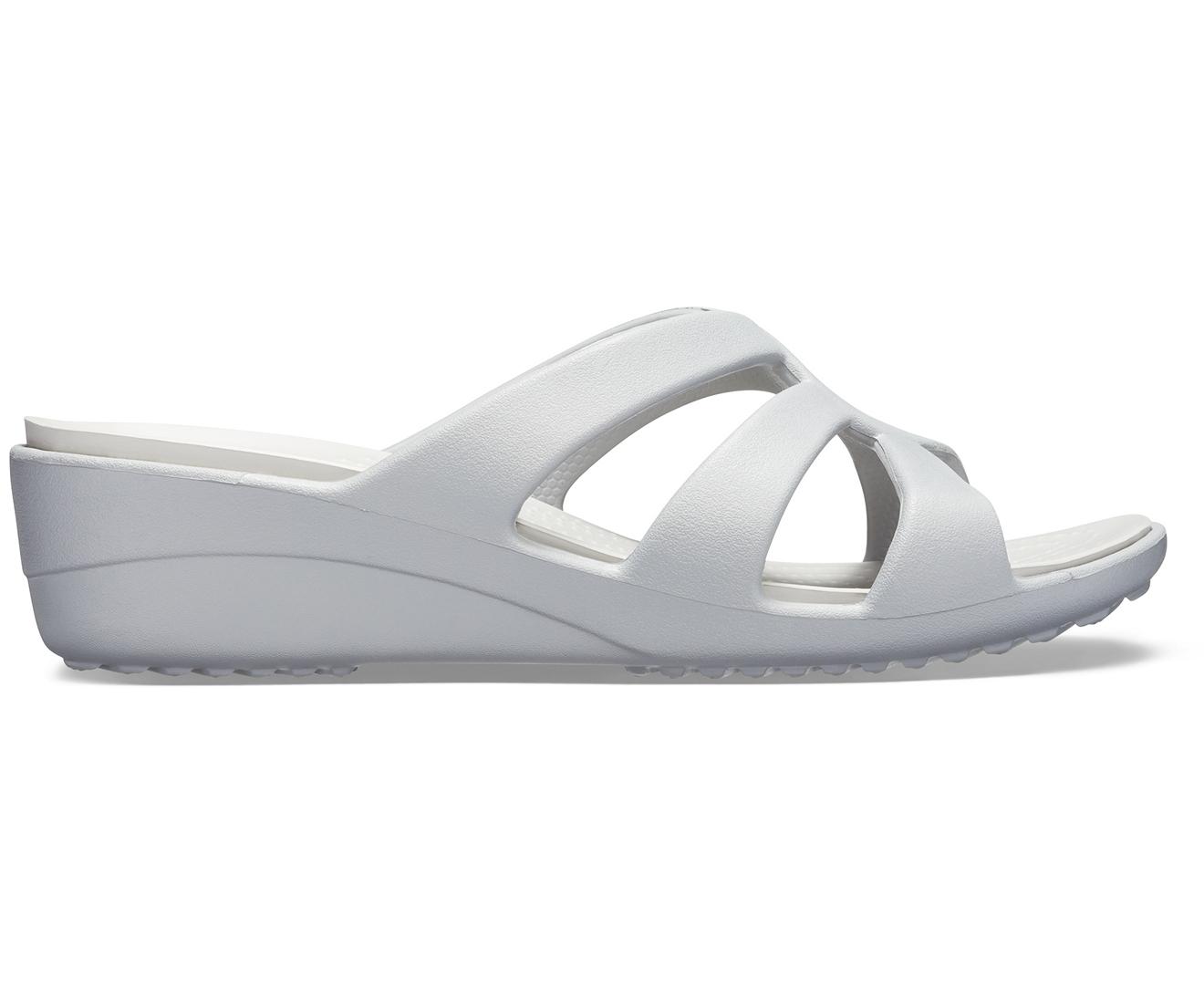 crocs women's sanrah strappy wedge