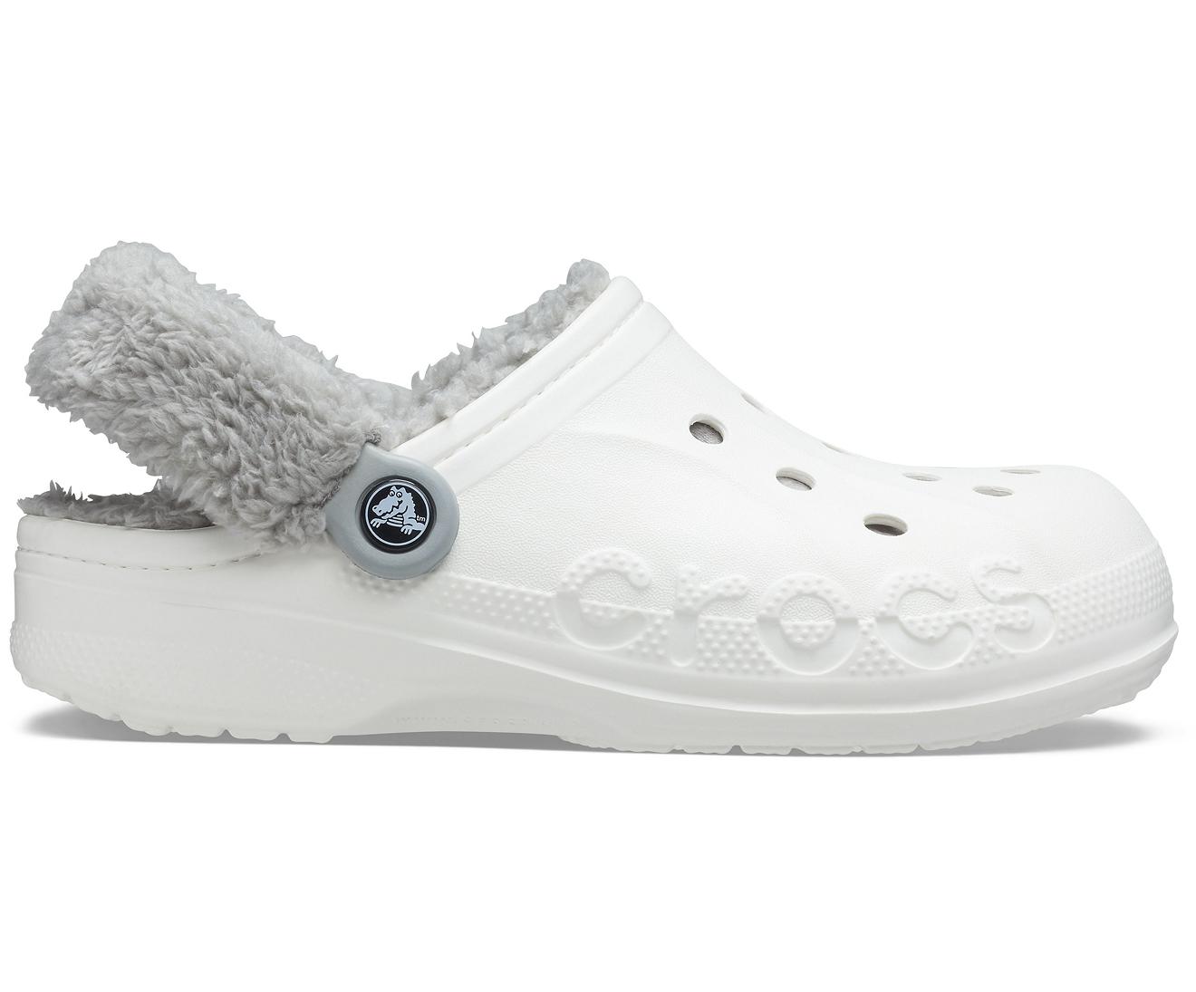 womens white fuzz lined crocs