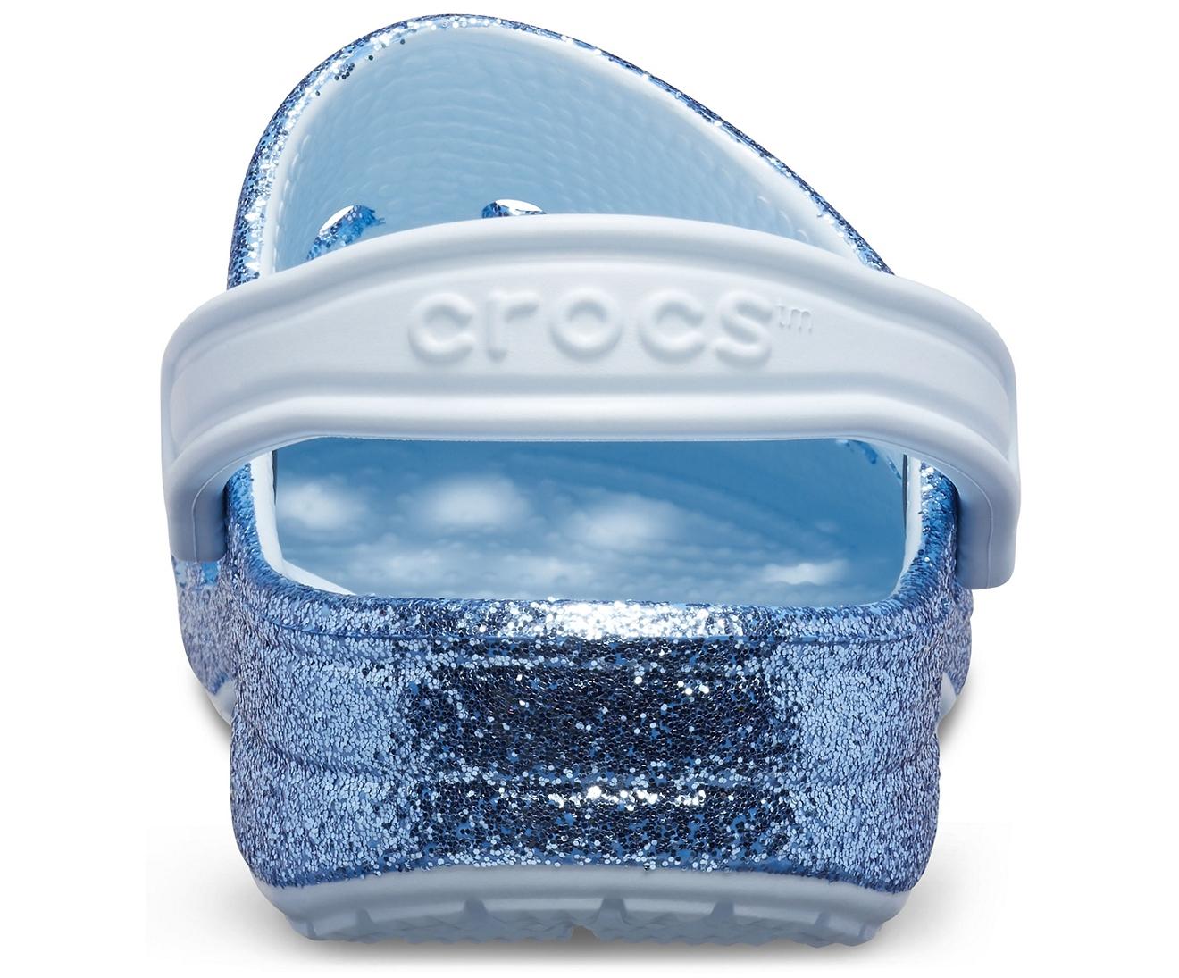 crocs blue glitter