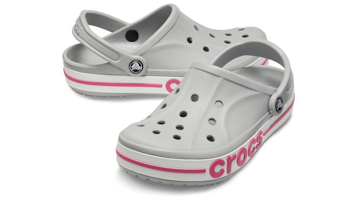 crocs pink and gray