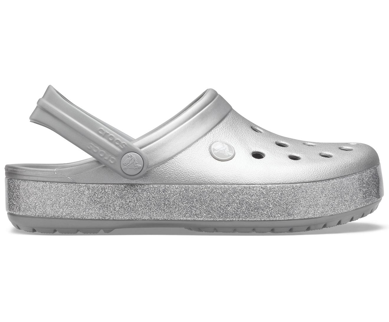 Crocs™ Metallic Silver Crocband Printed Clog - Lyst