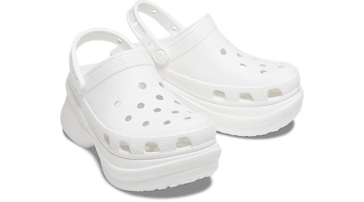 white bae platform crocs