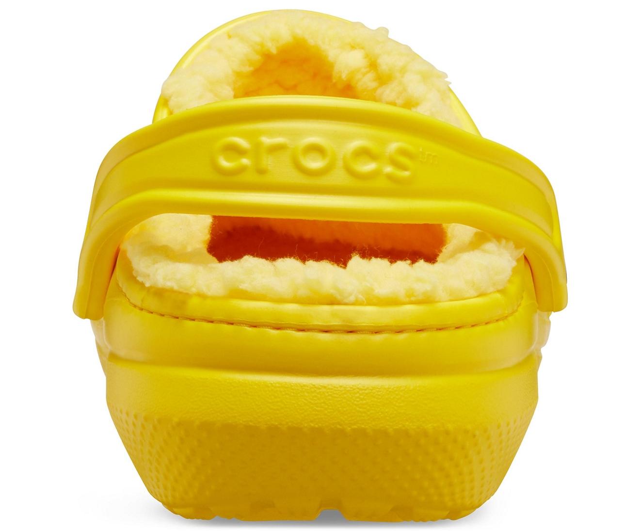 Crocs™ Classic Lined Clog Warm And Fuzzy Slippers in Lemon/Lemon