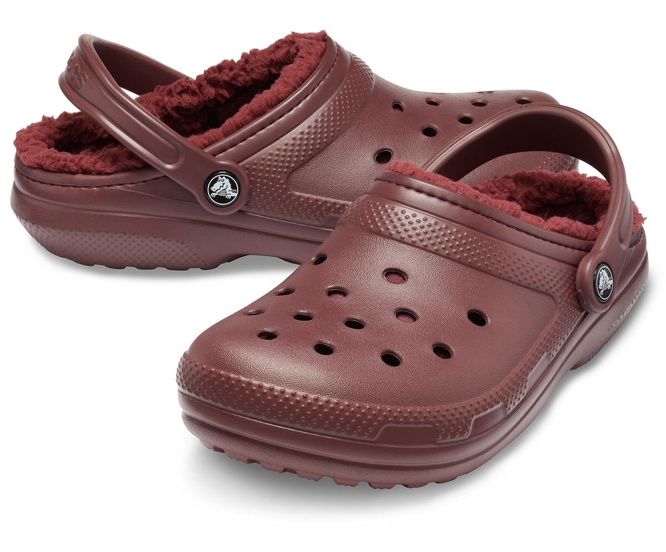 burgundy crocs