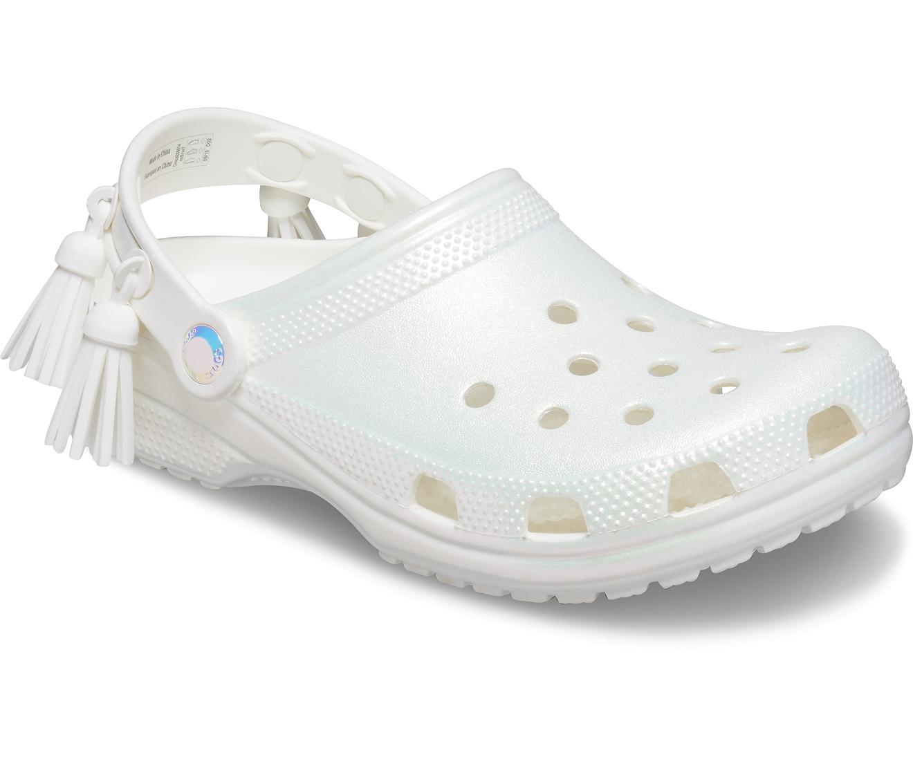 black classic crocs iridescent clog