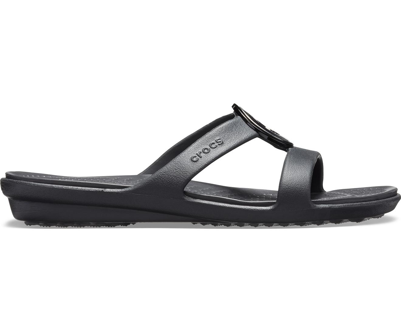 Crocs™ Sanrah Metalblock Sandal Heels in Black | Lyst