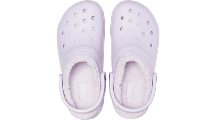 Fuzzy lilac crocs Outlet