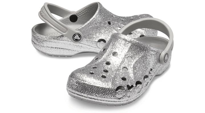 Crocs™ Silver Baya Glitter Clog in Metallic - Lyst