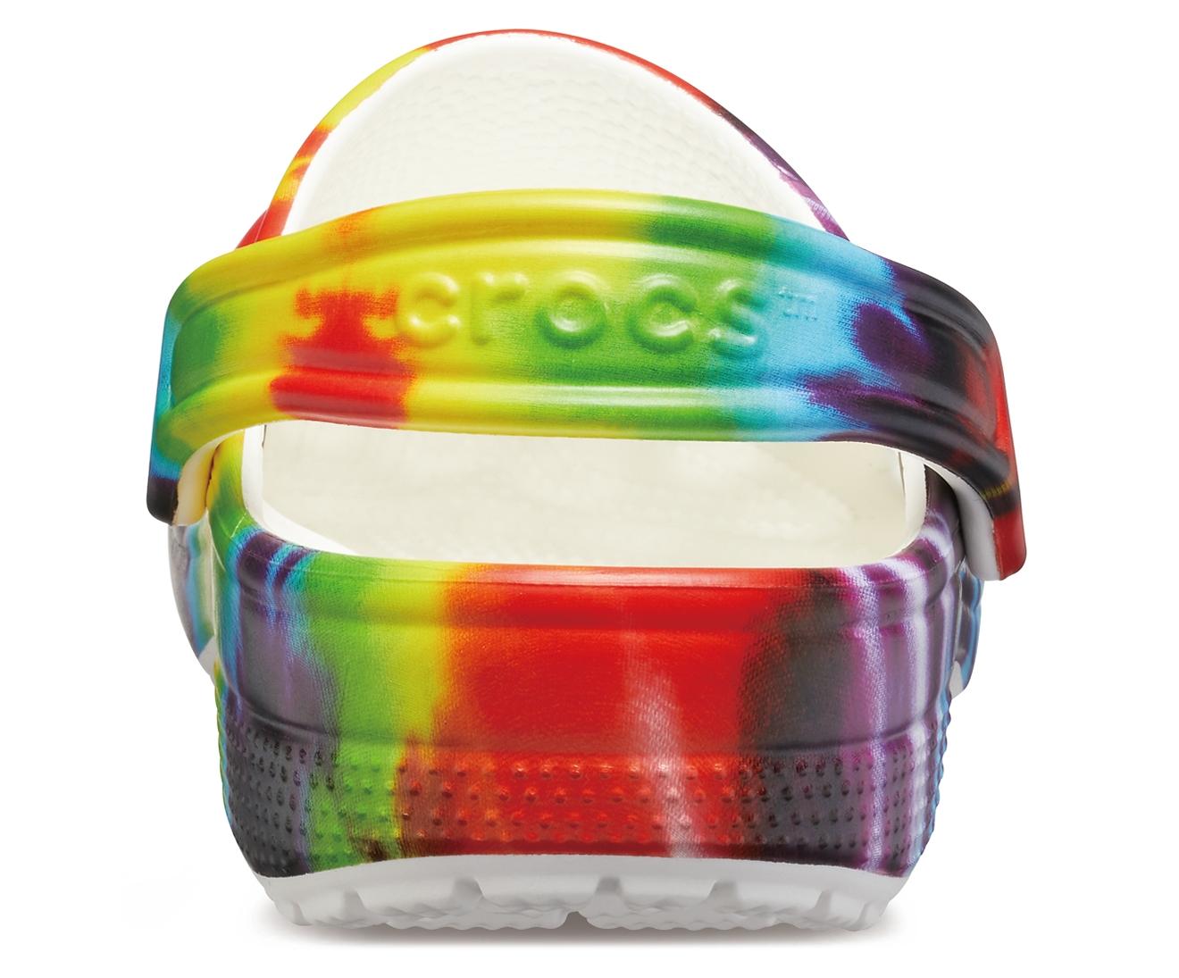 crocs multicolor tie dye