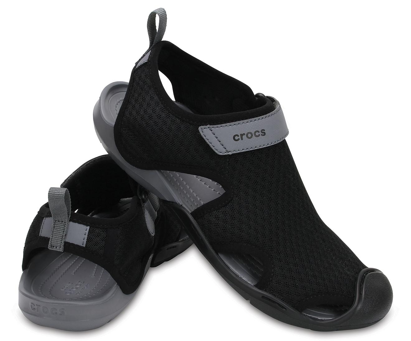 crocs swiftwater black sandals