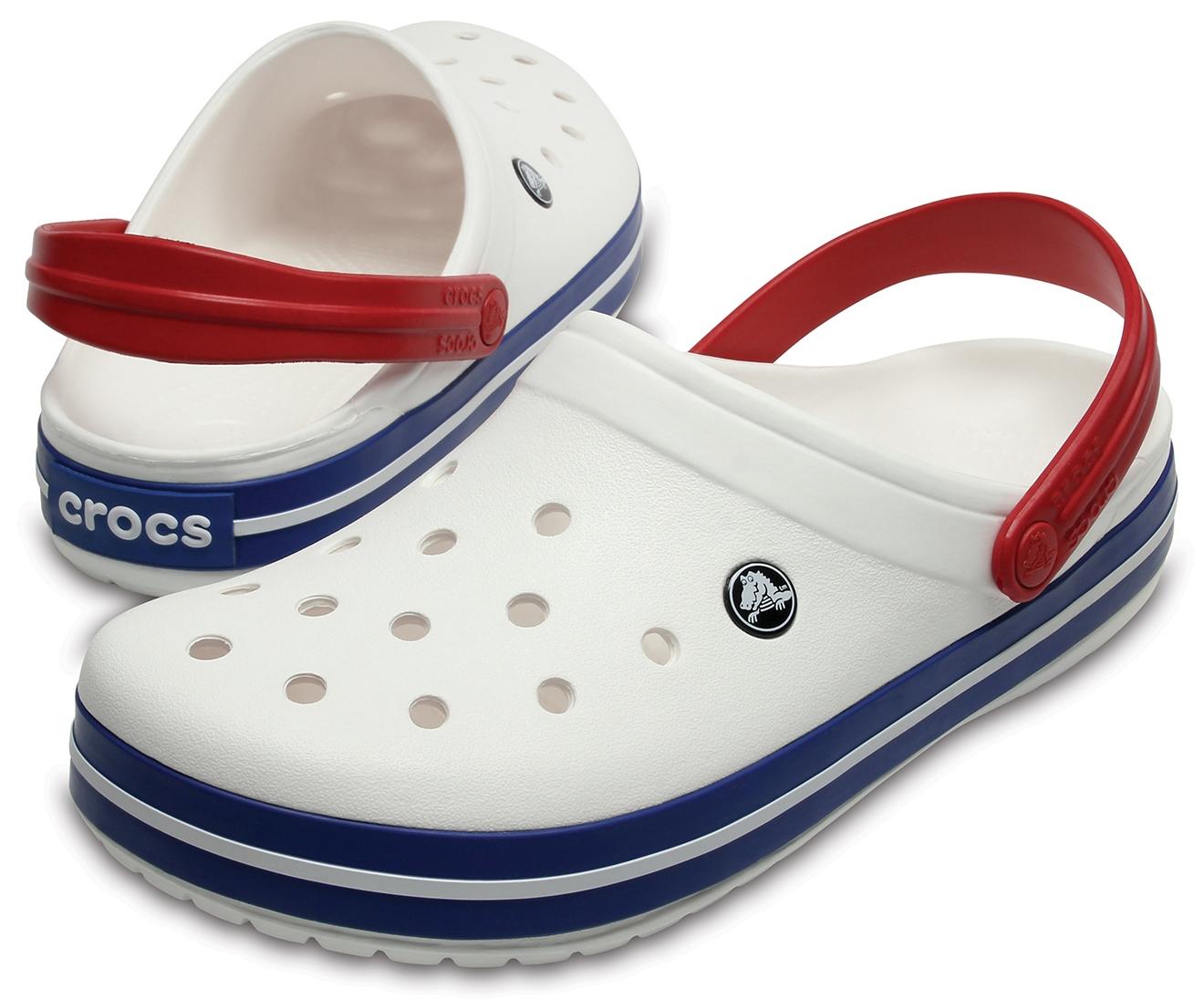 Crocs™ White/blue Jean Crocband Clog | Lyst