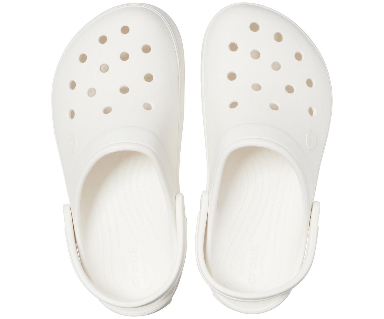 crocs platform clogs white