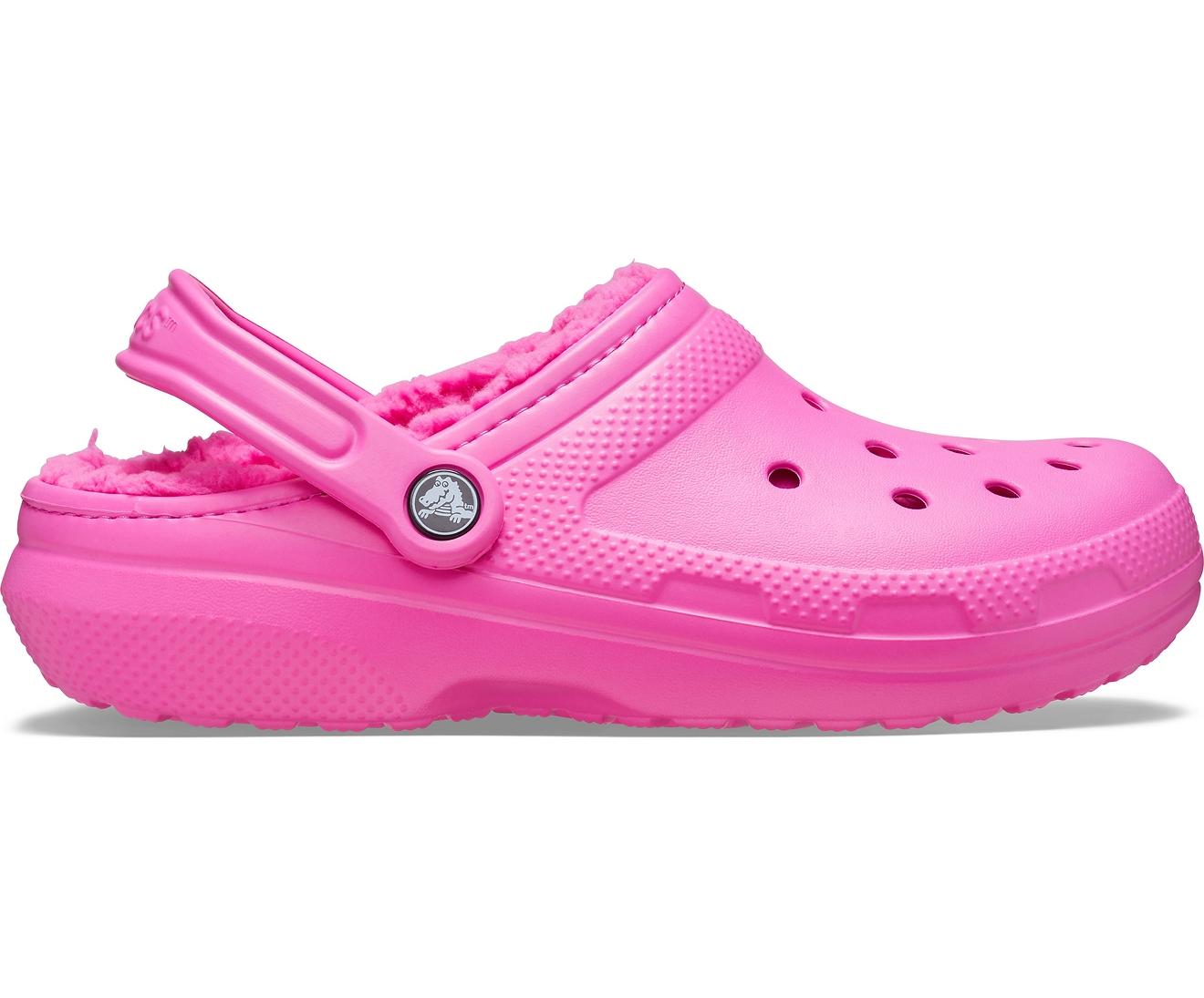 crocs pink fuzzy