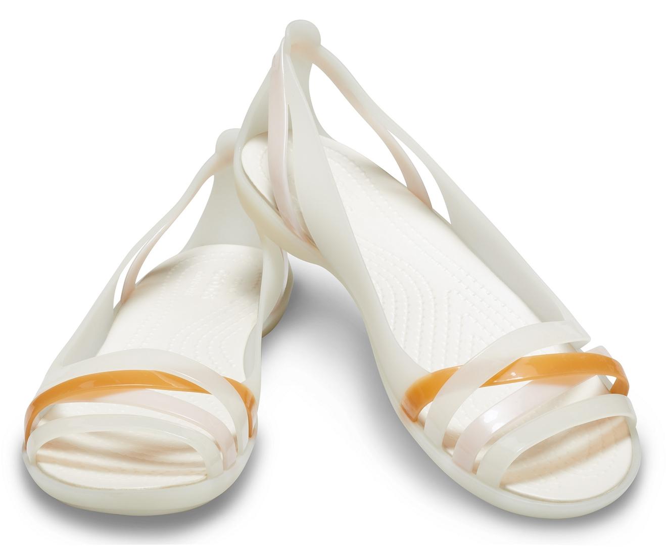 Crocsâ¢ Isabella Huarache 2 Flat Open Toe Sandals in Oyster/Oyster (Natural) - Save 34% - Lyst