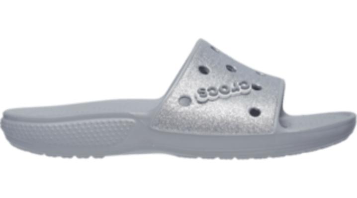 Crocs™ Classic Glitter Slide in Silver (Gray) | Lyst