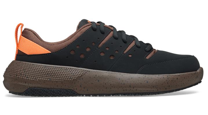 Crocs™ On The Clock Slip Resistant Work Sneaker; Coffee in Black - Main Image