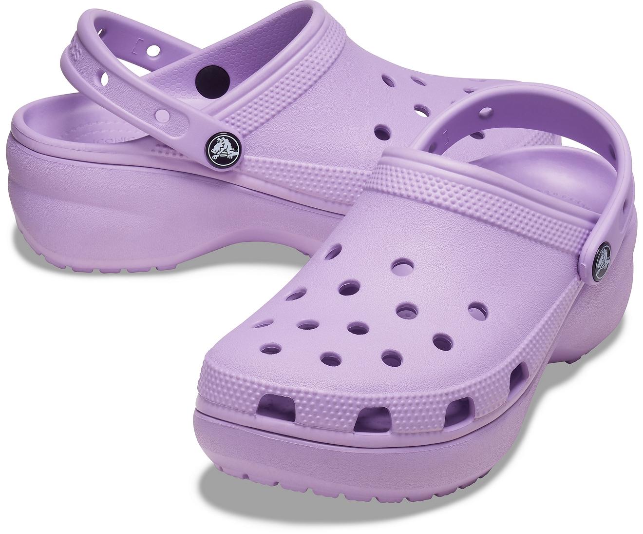 platform crocs lavender