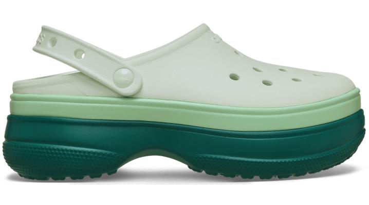 CROCS Black with Mint Green and Tan Platform Clog Womens Crocs Classic Bae Platform Clog - Taupe | Journeys main image 2