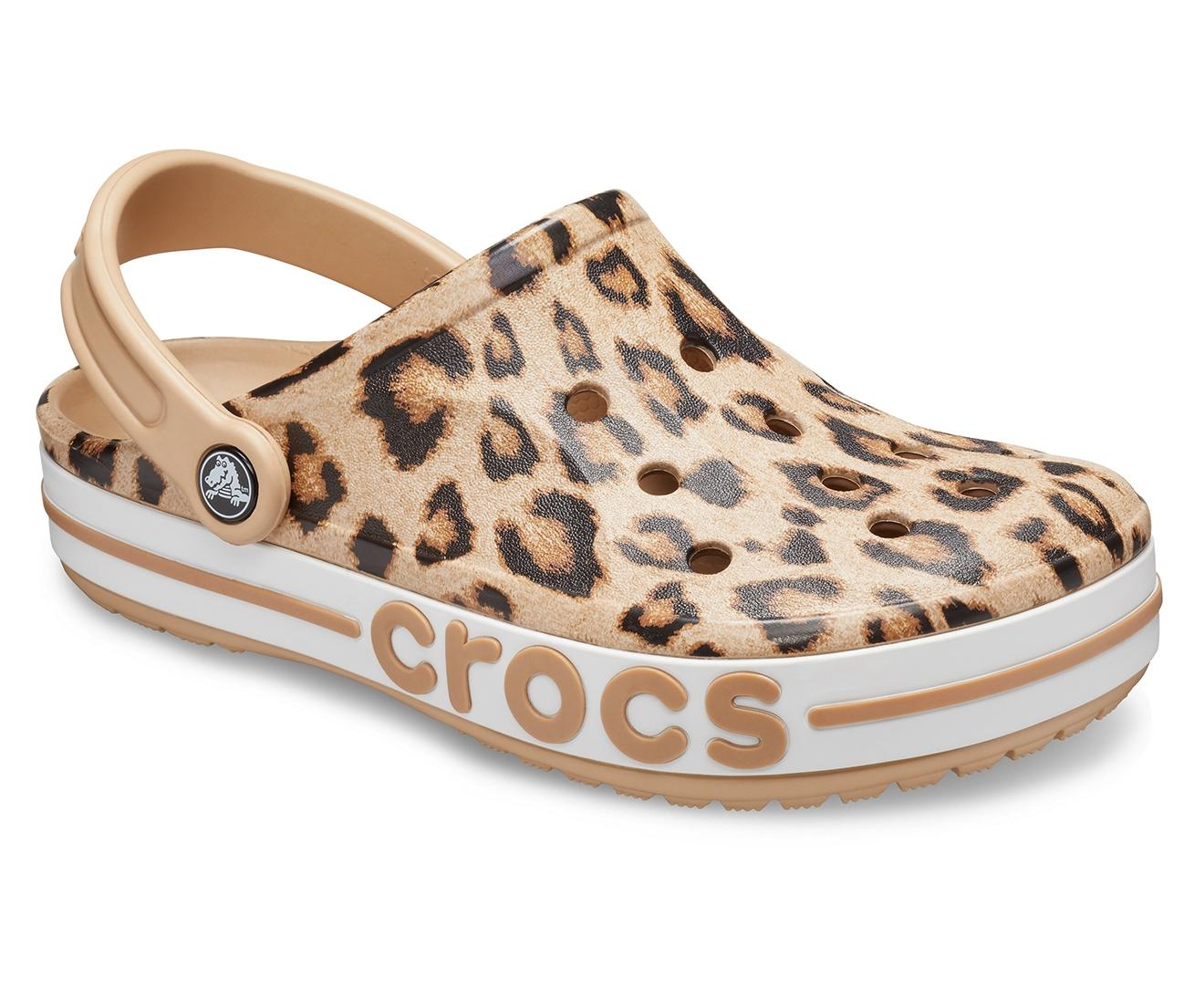 platform cheetah crocs