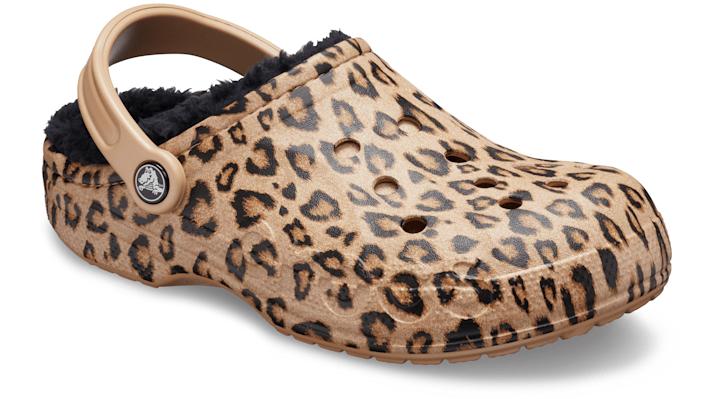 Crocs™ Leopard / Gold Baya Printed Lined Clog in Black | Lyst