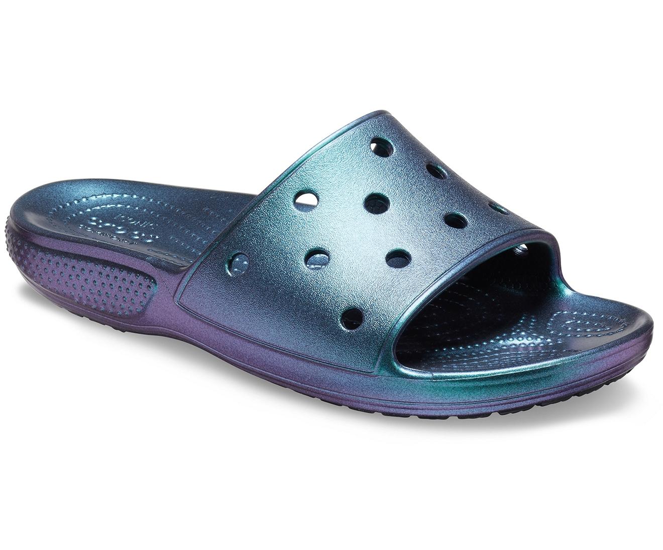 classic crocs iridescent slide