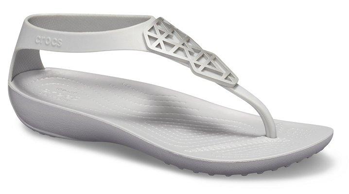 crocs embellished flip flops