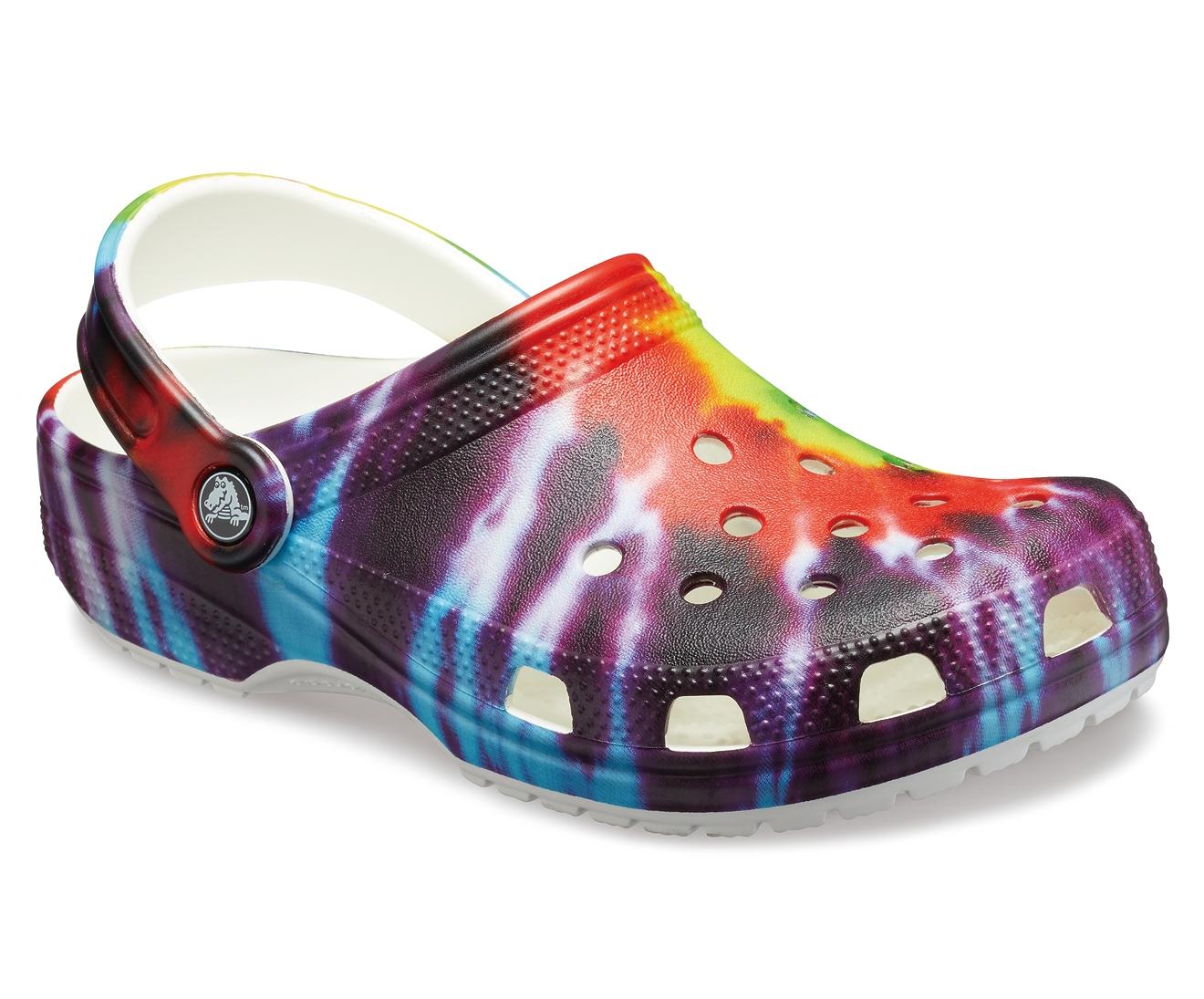 crocs multicolor tie dye