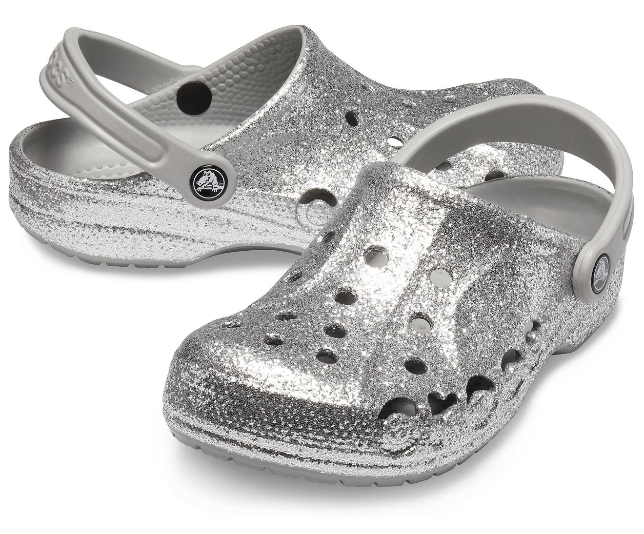 Crocs cheap silver glitter