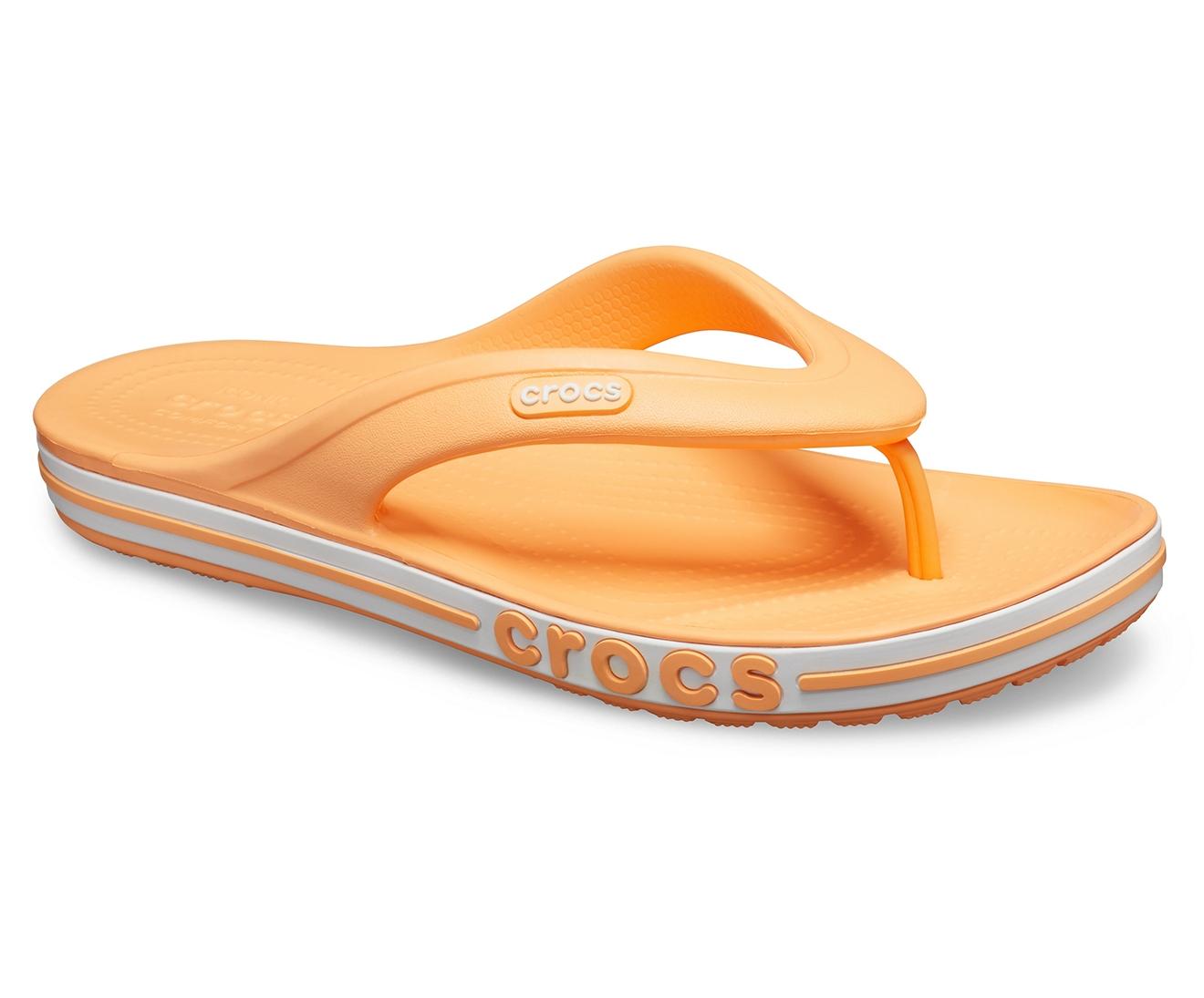 orange croc flip flops