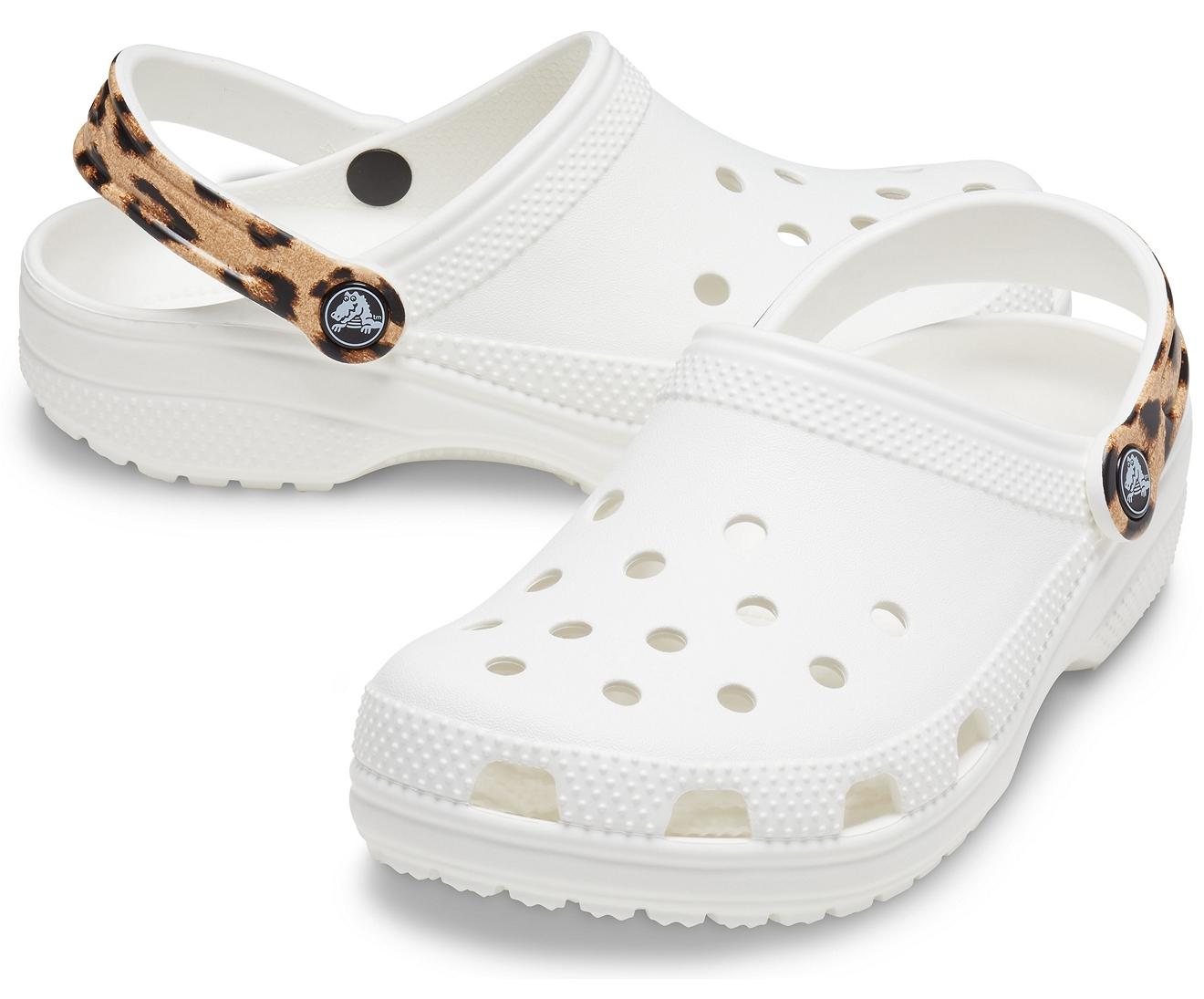 Crocs™ White/leopard Classic Pop Strap 