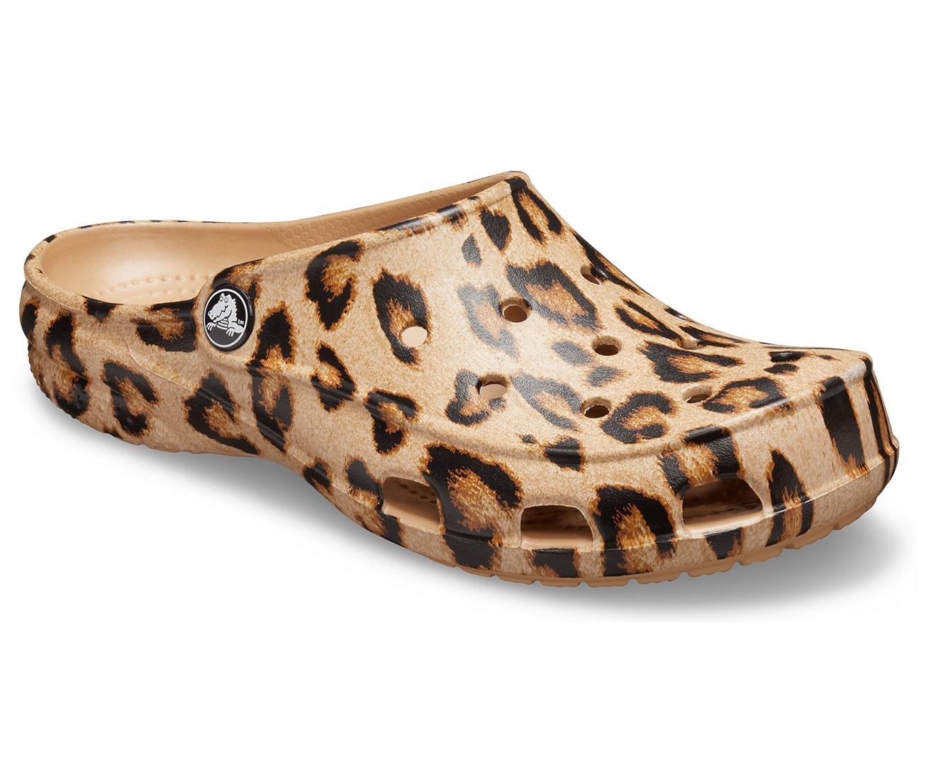 leopard crocs clogs