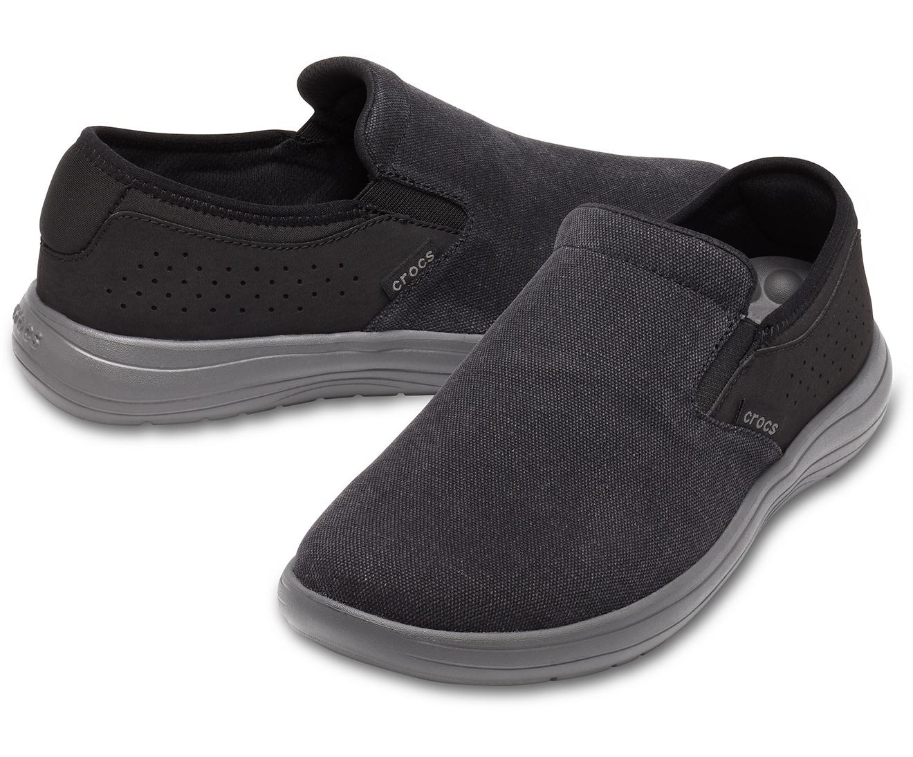 Crocs™ Reviva Canvas Slip-on in Black/Slate Grey (Gray) for Men - Lyst