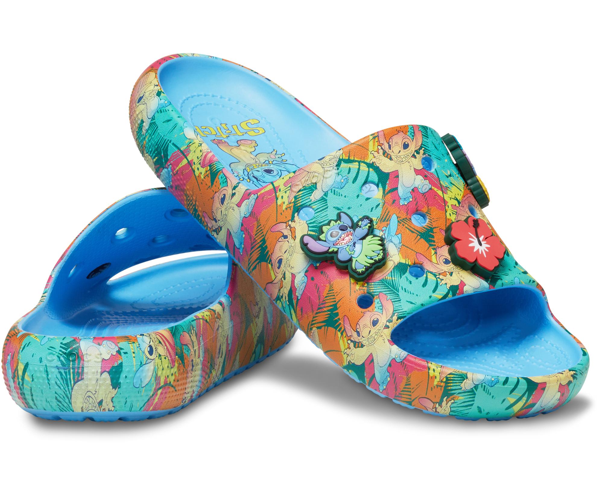 Crocs™ Disney Stitch Classic Slide; Oxygen in Black Lyst