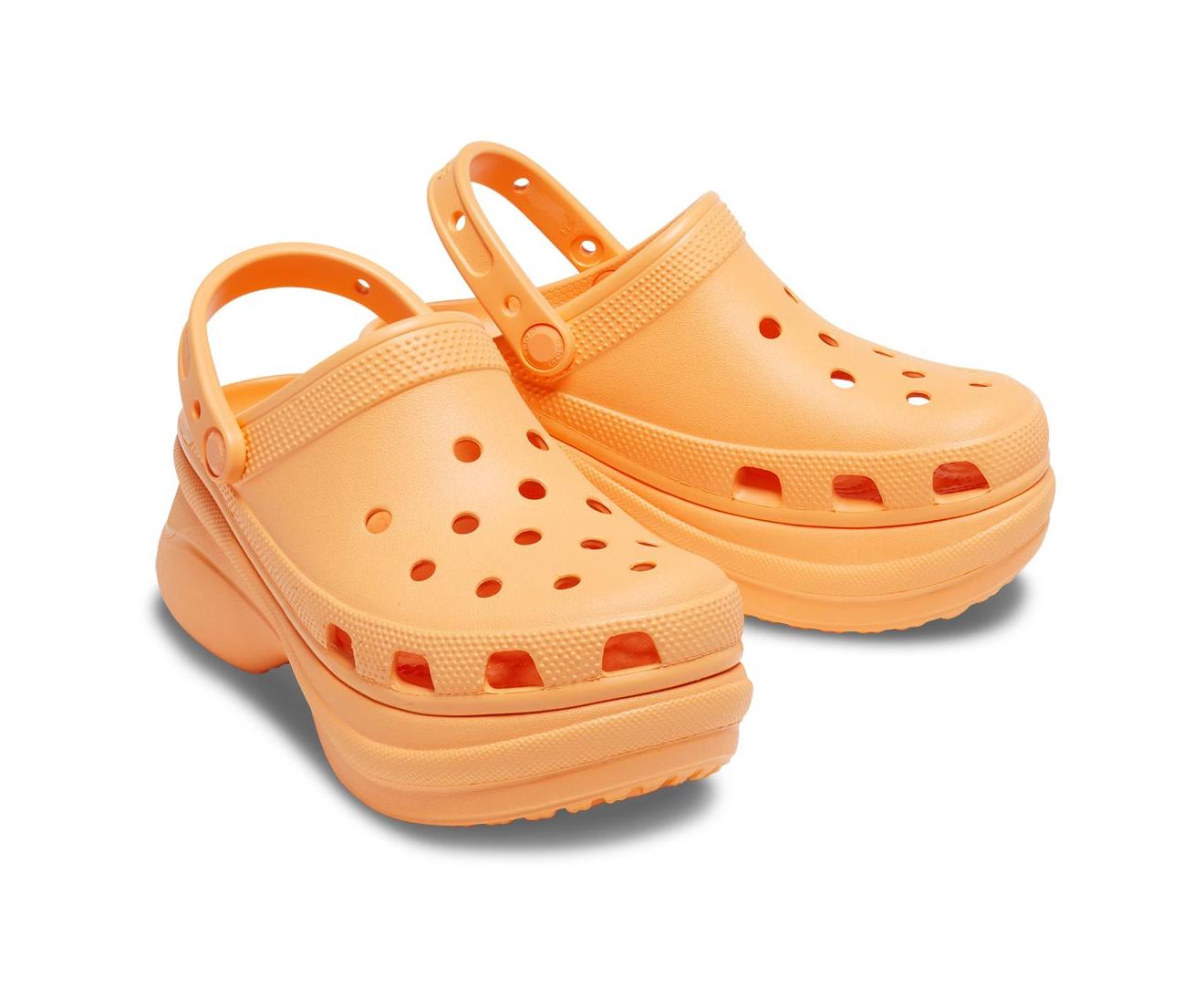 orange platform crocs